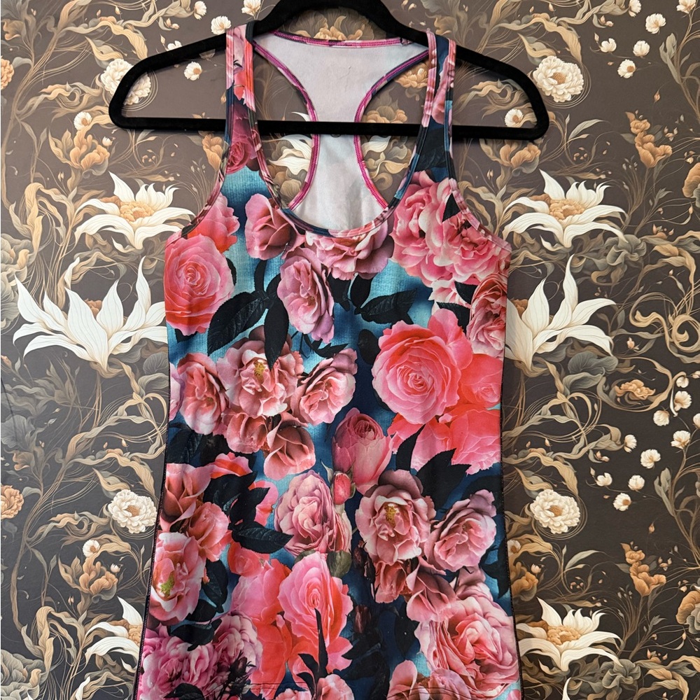 Floral Lulu Lemon Racerback Tank Top